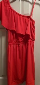 Asymmetrical red dress